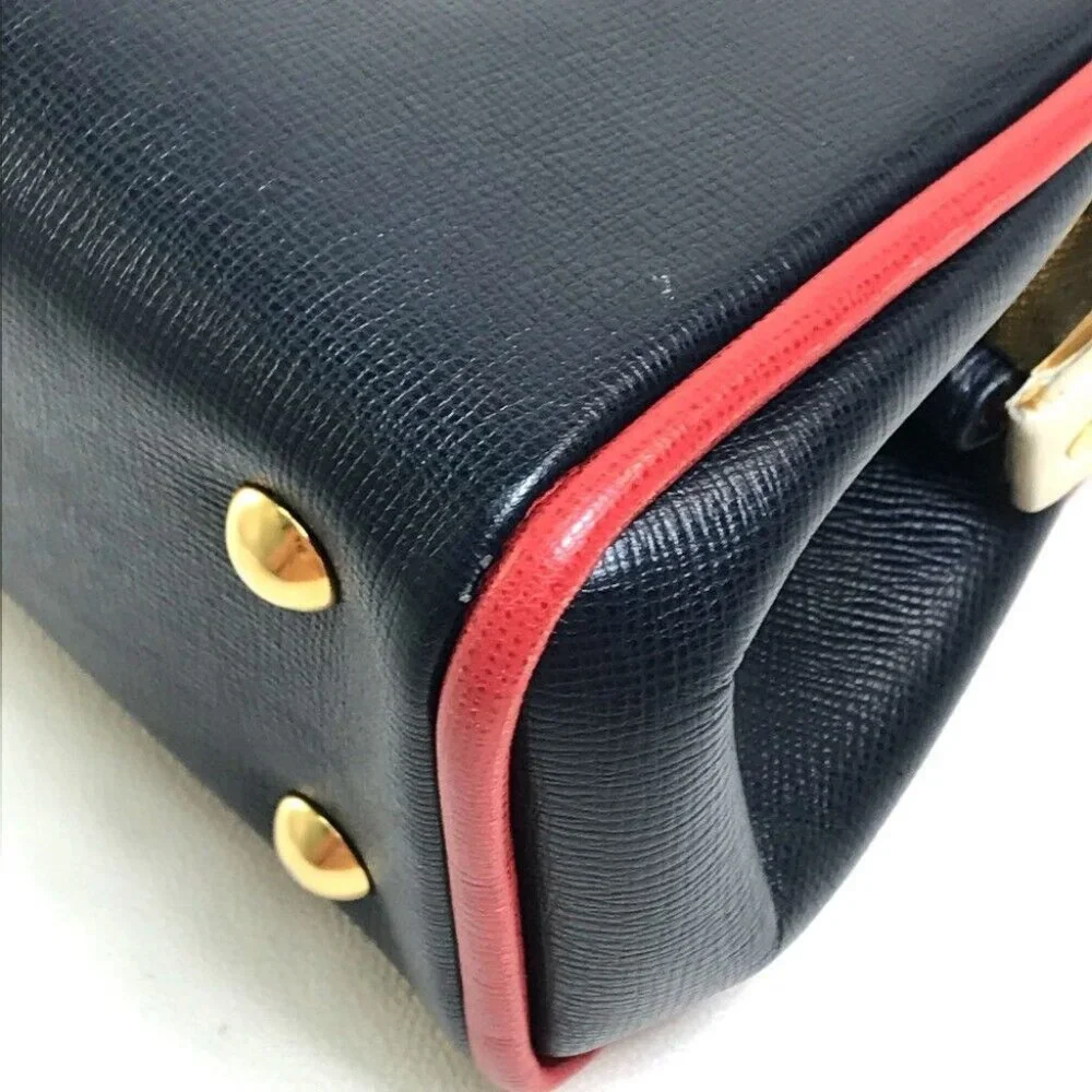 Authentic CHRISTIAN DIOR Tricolor Vintage Kisslock 2WAY Shoulder bag Hand Bag - Picture 7 of 8